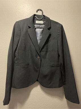 Calvin Klein Women's Charcoal Two-Button Tailored Blazer